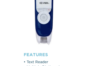 Picture of ReaderPen Secure Portable Text To Speech Device Color Blue with Display Screen.