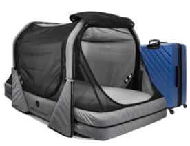 The Safety Sleeper and travel suitcase by Abram's Nation