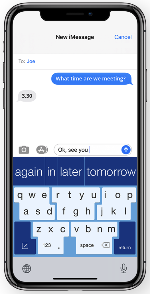 Intellligent word prediction software on iphone