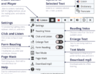 ReadSpeaker webReader Listen Button, Player, And Menu With Feature Descriptions With Reading Voice And Form Reading Cropped