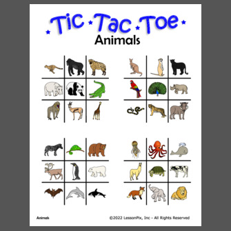 Animal+tic+tac+toe