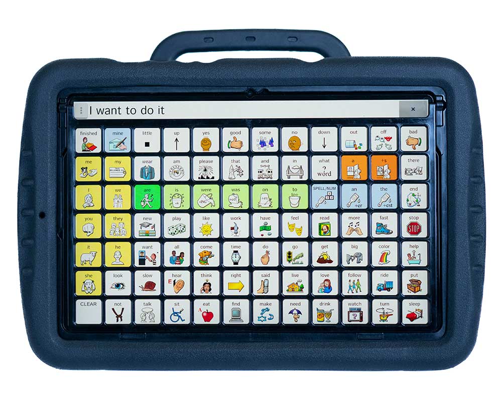 10-inch NovaChat 10 with black active wrap and LAMP Words for Life vocabulary