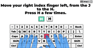 Fully-guided typing lessons