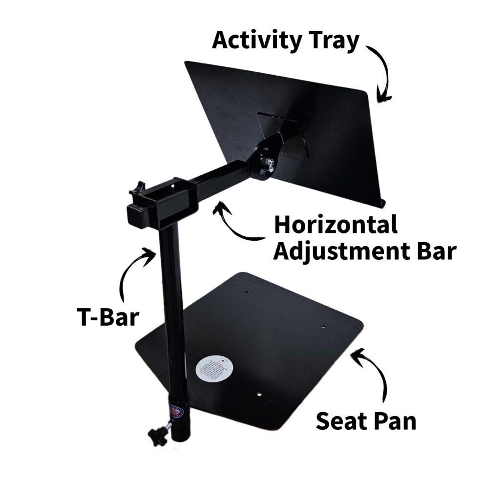 wheelchair activity tray adjustable
