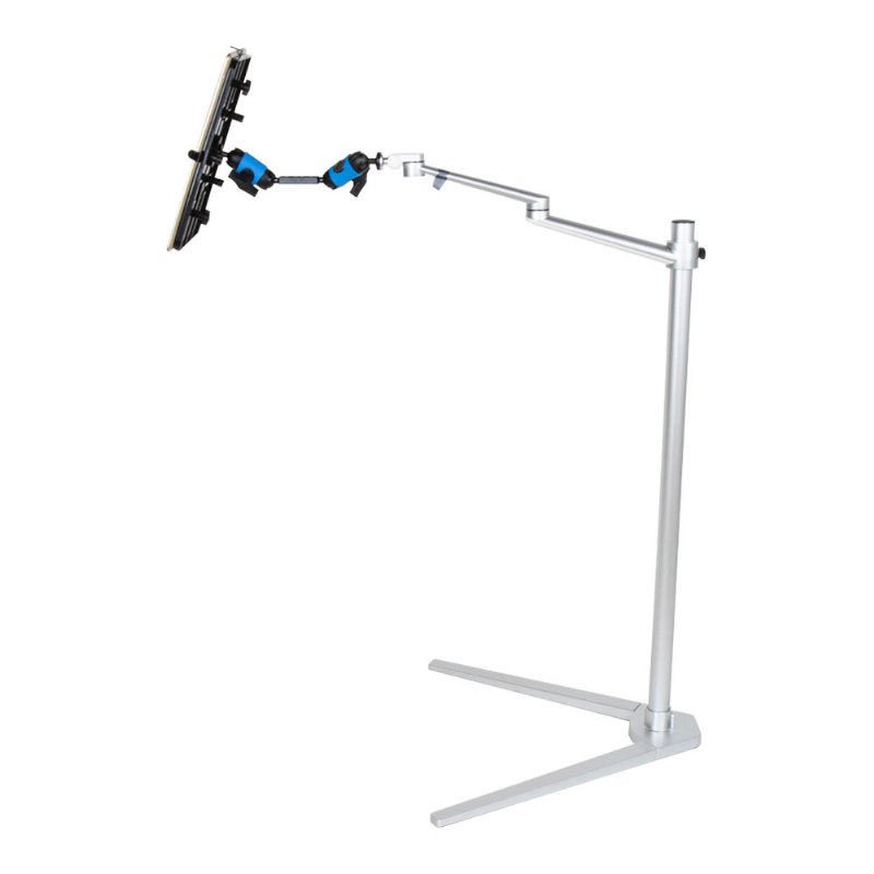 KUPOCARE KMF-103-L lightweight bedside floor stand for a tablet with a dual-knuckle arm