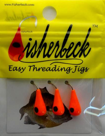 AT Fishing lure #8 Bright Orange with Black Eye 3 Pack